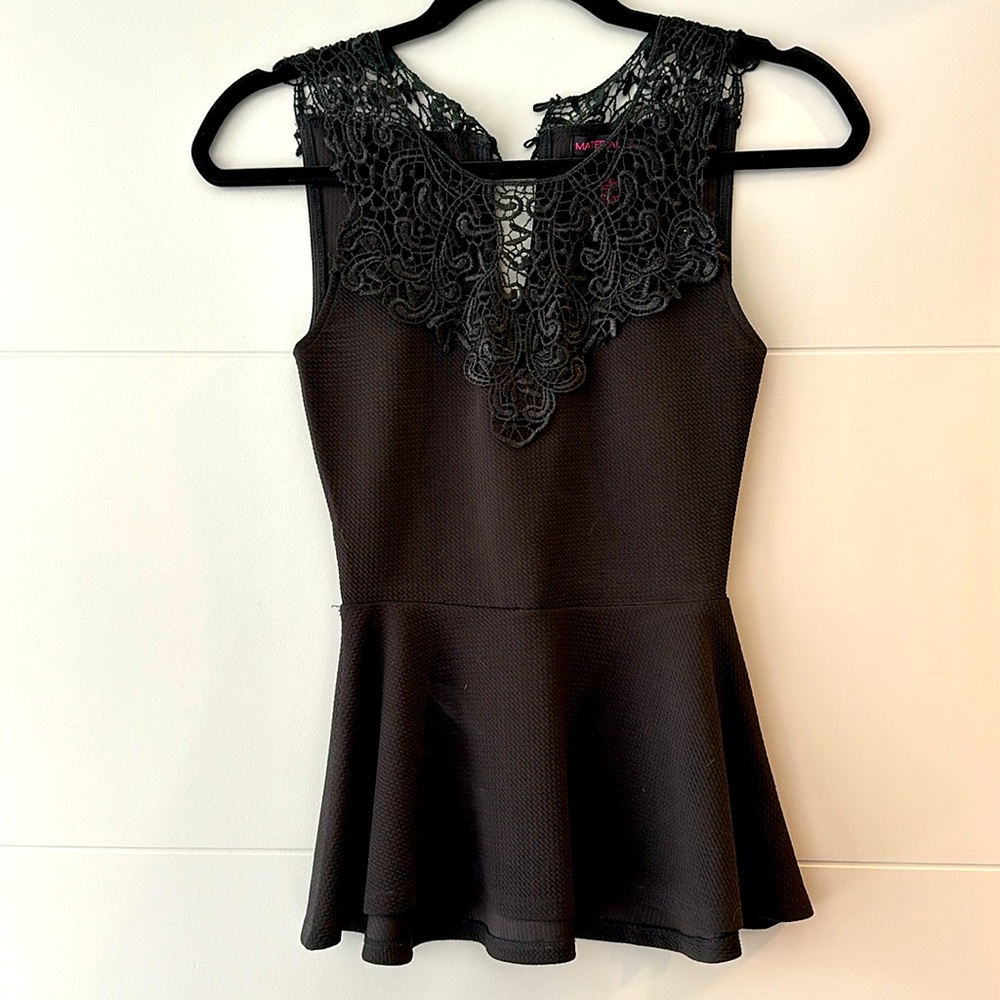 Black peplum top